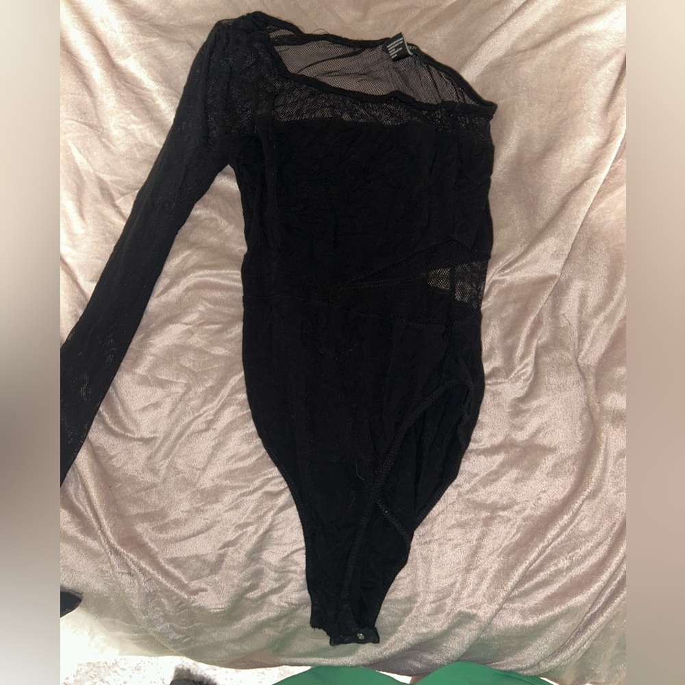 Forever 21 Black Mesh Bodysuit